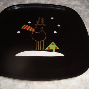 Vintage Couroc Serving Tray Reindeer Design